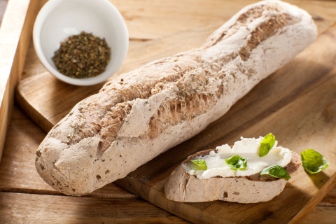 Bagietka bezglutenowa "FRANCUSKA Z ZIOŁAMI" Lady Baker, wegańska, z bio tapioki, mąk bio z ciecierzycy i sorgo i bio oliwy