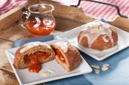 Bezglutenowe pączki pieczone OWOCOWE, 5 sztuk, bez nabiału